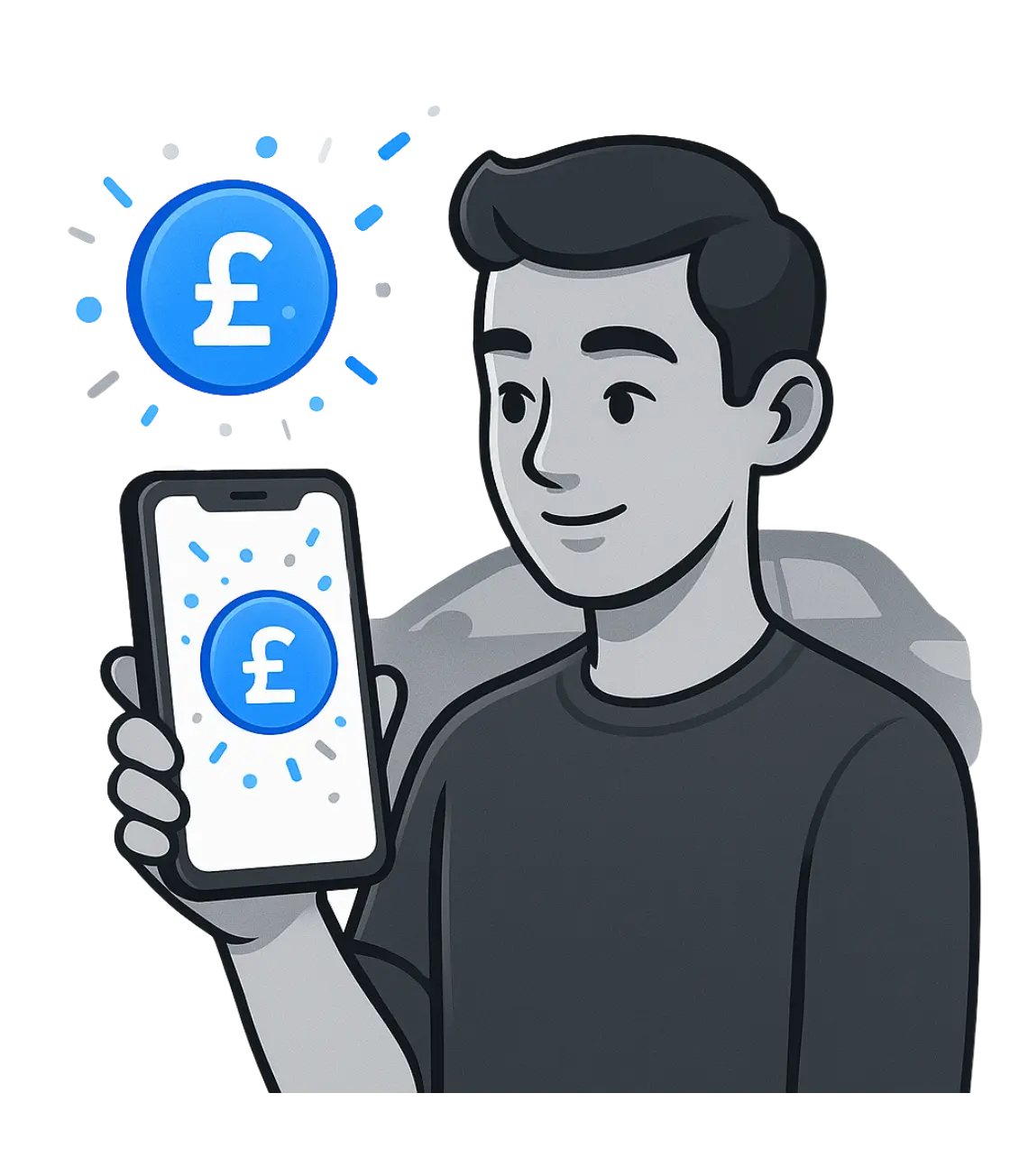 Step 3 of PCP claim process - Securing maximum compensation with money and success celebration illustration